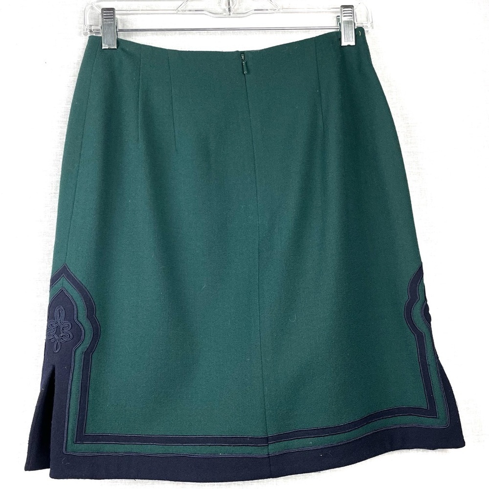 Vintage Linda Allard Ellen Tracy Wool Green Skirt